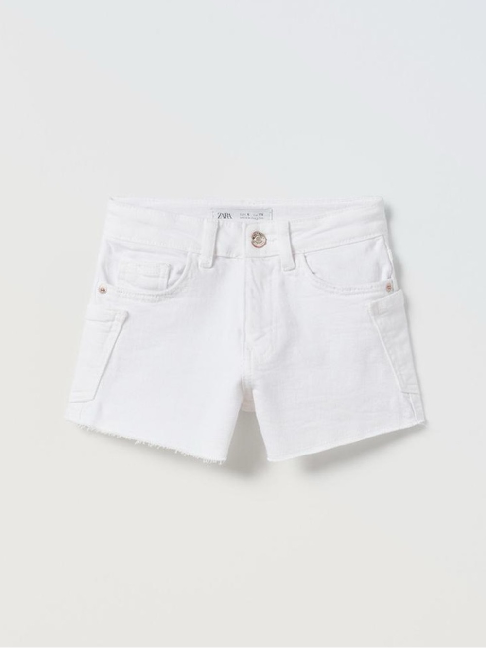 Zara White Basic Denim Shorts